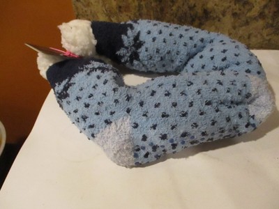 Cuddl Duds Sherpa Lined Lounge Socks 4-10 Plush Cozy Warm Socks Navy Blue White-image