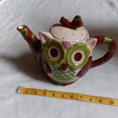 Pier 1 Imports Ollie the Owl Teapot w/Lid 10