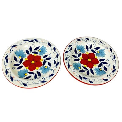 Pier 1 Set Of 2 Plates Portalegre Mediterranean Dessert Salad 8” Replacement-image