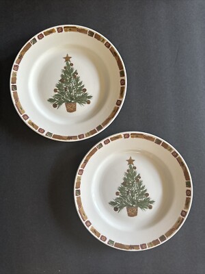 Pier 1 Natural Christmas Salad Plates 8