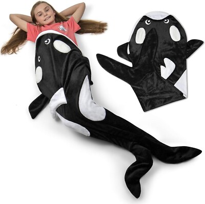 Cozy Whale Blanket for Kids Pocket Style Kids Tail Blanket-image