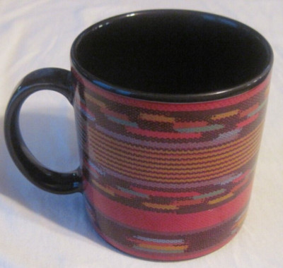 PIER 1 IMPORTS Japan Ceramic Mug - Southwestern Aztec Design RARE Excellent Con-image