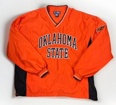 Vintage 90s Oklahamo State Cowboys Pullover Windbreaker Size Lg Men Orange OSU-image