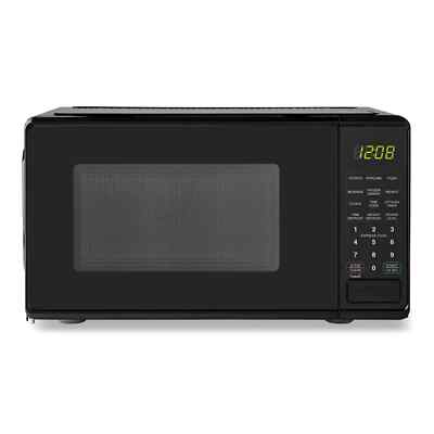 Mainstays 0.7 Cu ft Countertop Microwave Oven, 700 Watts, Black-image