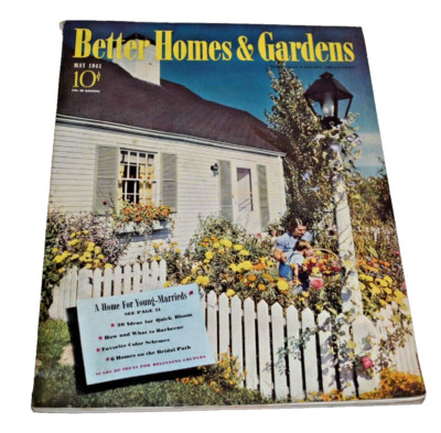 Vtg. May 1941 Better Homes and Gardens Magazine - Woman/Child Picking Flowers-image