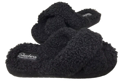Skechers Women's Cozy Comfort Slide Slippers Black #167236 Size:6.5 192D-image