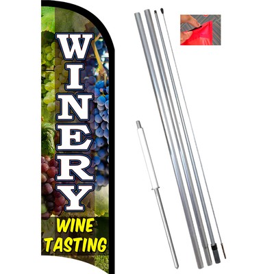 Winery Premium Windless  Feather Flag Bundle (Complete Kit) OR Optional Replacem-image