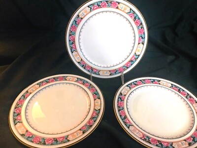 ANT.  ROYAL DOULTON E9576 ENGLAND 3 CHINA LUNCHEON PLATES C1901 A.EVERTS IMPORT-image