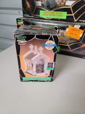 LEMAX SPOOKY TOWN 2002 SIR EDGAR GOODBODY TOMB 24766 Halloween Village Retired-image