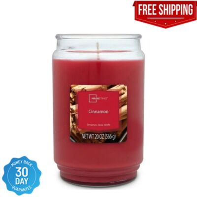 Mainstays Cinnamon Scented Single-Wick Large Glass Jar Candle 20 oz select scent-image