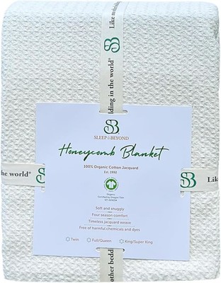 Sleep & Beyond 100% Organic Cotton Honeycomb Blanket-image