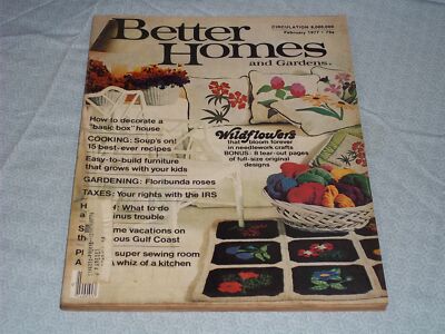 1977 FEBRUARY BETTER HOMES & GARDENS MAGAZINE - WILDFLOWERS FRONT COVER - H 4082-image