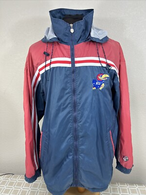 Joe College Vintage Full Zip Wind Light Jacket Kansas Jayhawks Men’s Size US XL-image