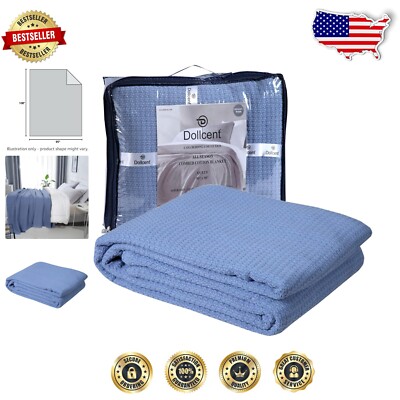 Luxurious 100% Cotton King Size Blanket – Soft & Breathable All-Season Comfort-image