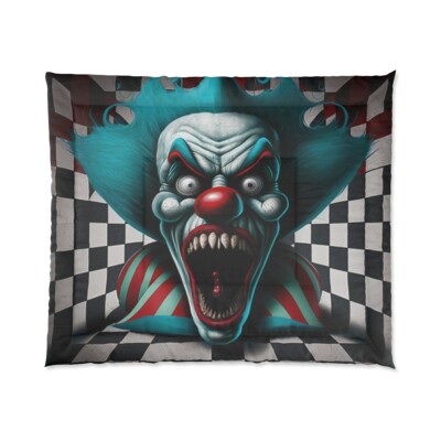King Size Comforter Haunted House Clown Scary Horror Halloween Insane Metal Band-image
