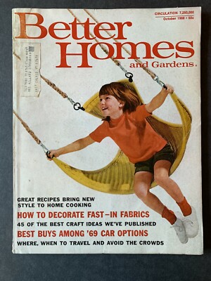 Better Homes & Gardens Magazine Oct 1968 1960's Lifestyle Decor Recipes Ads-image
