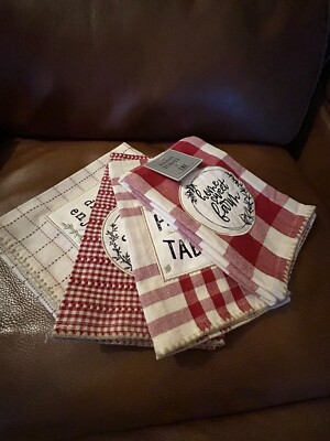 DII Design Imports Kitchen Towel Set Home Sweet Farm 4 pcs New-image