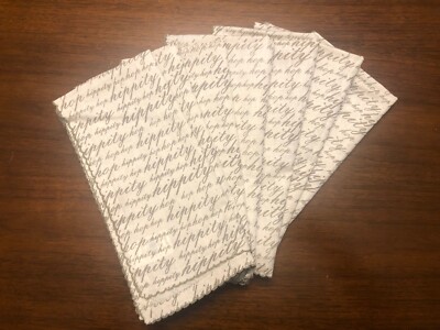 Set Of 7 Pier 1 Easter Cloth Napkins, “Hippity Hop” Text Design, 20” Square-image