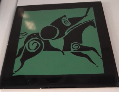 Berquist Imports Ceramic Tile Wall Art Trivet Gary Johnson Viking Ware 6” X 6”-image