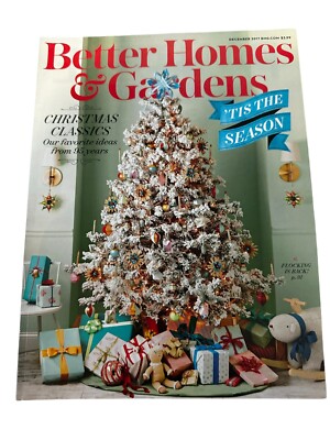 Better Homes Gardens Magazine Dec 2017 Christmas Classic Season Flocking Trees-image