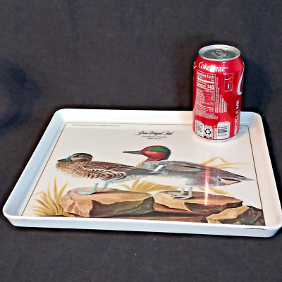 Design Imports Green Winged Teal Duck Melamine J.J. Audubon Tray 12