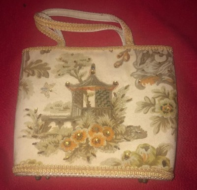 LILY-BET Design Filbert Imports Palm Beaches Tote Purse Oriental Vintag 50-60’s-image