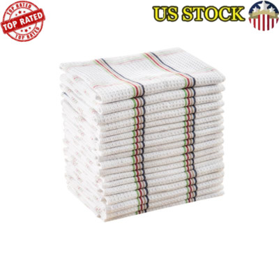 18 Pack Waffle Dishcloths Absorbent Utility Cleaning Cloths Multi Colored New-image