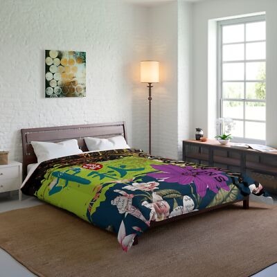 MOLLYDOOKER® Boho Floral Comforter, Cozy Bedding, QUILT BLANKET DOONA-image
