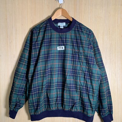 Vintage Izod Wind Breaker Adult Size Large Green Long Sleeve Men's Pullover 90's-image