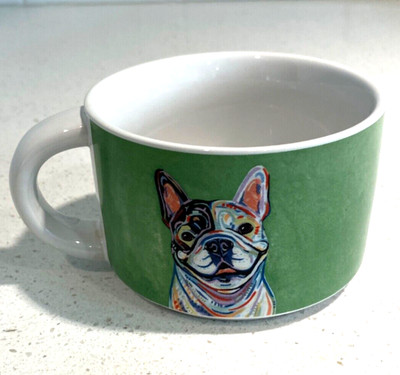 Pier 1 Imports Replacement 8oz Stacking Painted Dog Coffee Mug (Boston terrier) -image