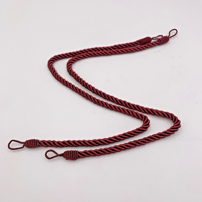 Mainstay Unused Curtain Drapery Tieback Pair (2) Burgundy Red Twisted Rope-image