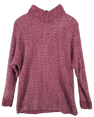 Terra & Sky Womens Sweater Sz 14W Plus Pink Chenille Chunky Knit Plush Lightwt-image