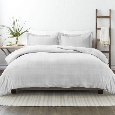 Becky Cameron Thatch Patterned Performance Gray King 3-Piece Duvet Cover Set-image