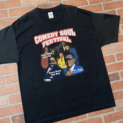 2003 Comedy Soul Festival Rap Tee Shirt Mens 2XL Band Earth Wind Fire Vintage-image