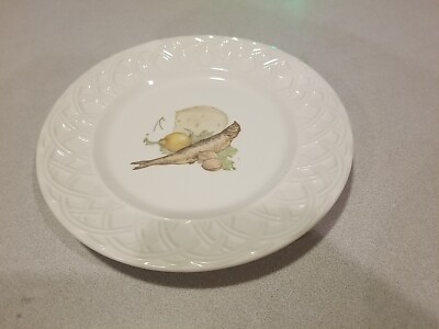 Pier 1 Quadrifoglio Salad Plate 8 1/2” Basket Relief Made In Italy Replacement-image