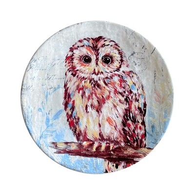 Pier 1 Imports Decorative Owl Plate  Ironstone 9