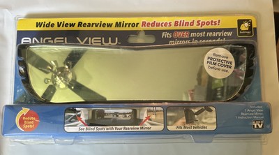 Angel View Wide Angle Rearview Mirror Fits Over Most Mirrors • Reduce Blind Spot-image