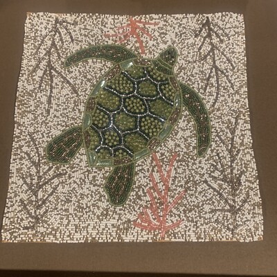 PIER ONE TURTLES BEADED Placemats 15”x15” New With Tags-image