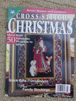 Vtg 1999 Better Homes & Gardens Cross Stitch Christmas Magazine 50+ Projects-image