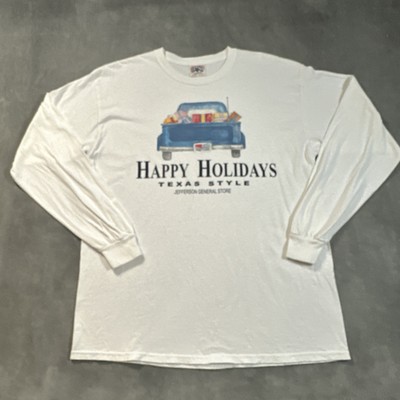 Vintage High Wind Jefferson General Store Texas Happy Holidays LS T-Shirt LARGE-image