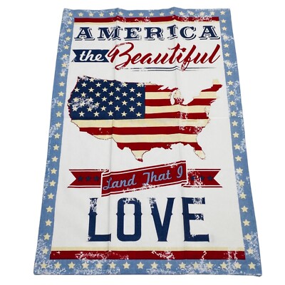 Design Imports Vintage Style 4th of July USA America Printed Kitchen Towel-image