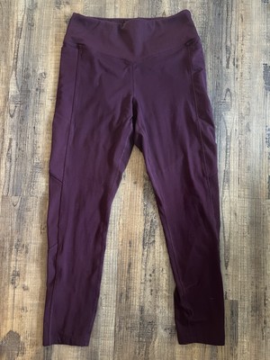 PINK Victorias Secret Cozy Pocketed Burgundy Leggings Medium-image