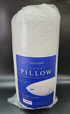 NEW Cosy House Luxury Bamboo Shredded Memory Foam Pillow White. KING-image