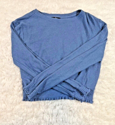 Freshman 1996 Vibrant Blue Waffle Print Casual Comfy Sweater Women’s Size M-image