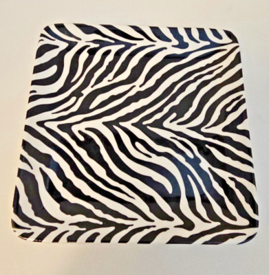 Pier 1 Zebra Animal Print Appetizer Plate (6”) NICE-image