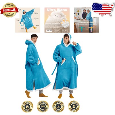 Ultra-Cozy Wearable Blanket Hoodie - Available in Three Sizes, Perfect Gift-image