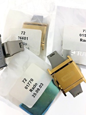 Rado Clasp Original Push Button Fold Over Stainless Steel Gold-tone Ceramic-image