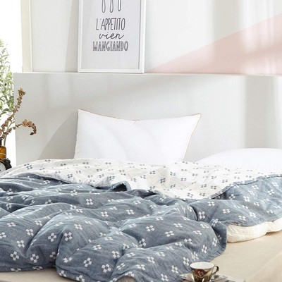 SHSYCER 3 Layer Cozy Lightweight Muslin 100 Cotton Blanket for Bed Couch Sofa S-image