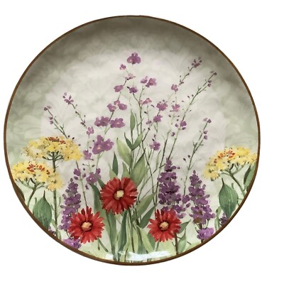 Pier 1 Imports Botanical Garden Dinner Plate Wildflower Cottage NWT-image