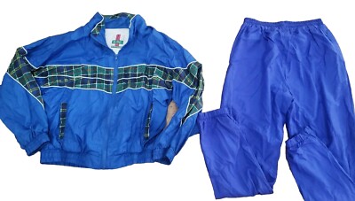 Vtg Active Exposure Wind Suit Track Jacket Coat Pants Womens Large RARE 1990s-image